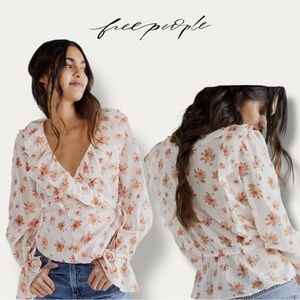 Free People Amanda Ruffle Floral Print Wrap Top * NWT